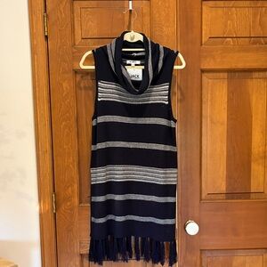 BB Dakota Navy and White Striped Cowl Neck tank Dress M